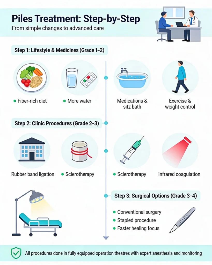 Expert piles (hemorrhoids) treatment in Guwahati at Dispur Polyclinic & Hospital. Advanced minimally invasive options for fast, painless relief from bleeding & discomfort.