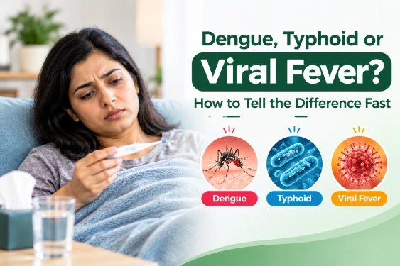 Dengue vs typhoid vs viral fever in Guwahati — symptoms, recommended tests and early red flags