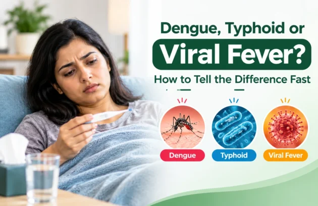 Dengue vs typhoid vs viral fever in Guwahati — symptoms, recommended tests and early red flags