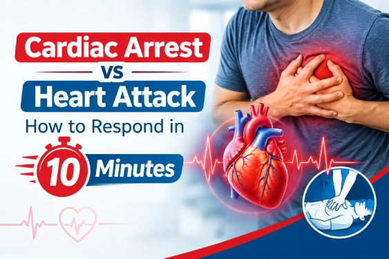 Cardiac arrest vs heart attack: Differences, hands-only CPR, and first-10-minute guide